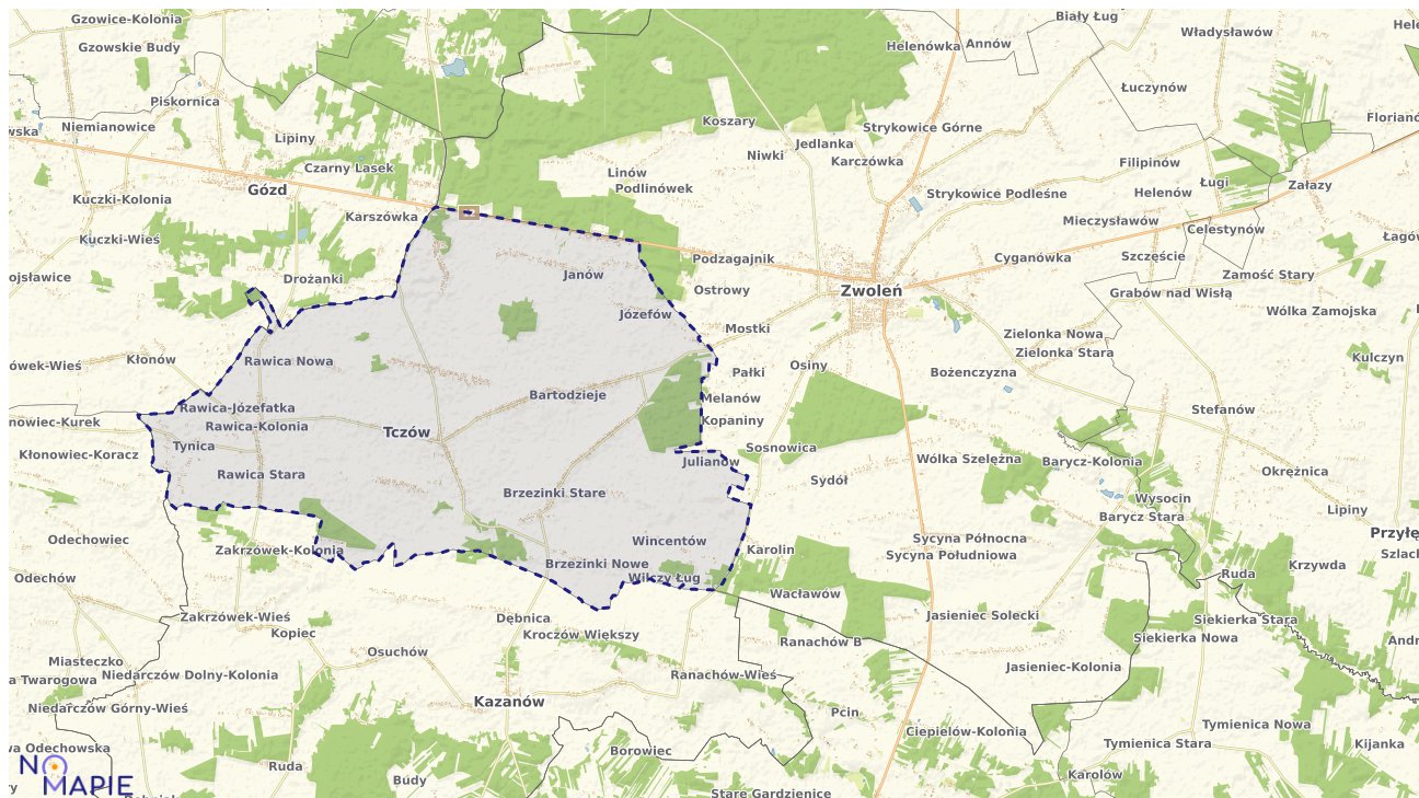 Mapa obszarów ochrony przyrody Tczowa